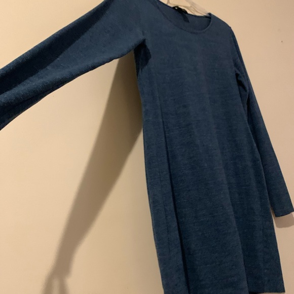 H&M long sleeve soft blue tunic dress L - Picture 6 of 7